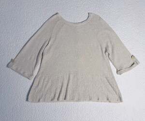 Blu Pepper Women's Size S Beige Button Back Knit Sweater